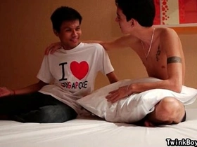 Young Asian and Arab gay guys enjoying a 69.