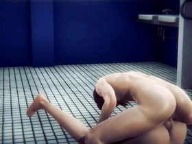 Sissy Venti and Miyus wild bareback public toilet scene in Genshin Impact