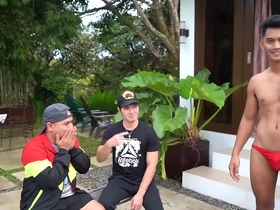 Hot Asian guy enjoys the outdoors and the water in this video.