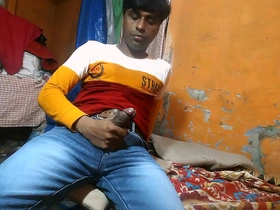 Steamy scene with a slim and sexy Desi boy showing off his skills.