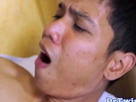 A naked doctor has hot sex with an Asian twink.