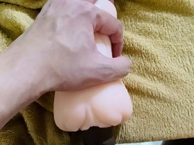 A small dick gets to experience an Asian solo pleasure with a Fleshlight.