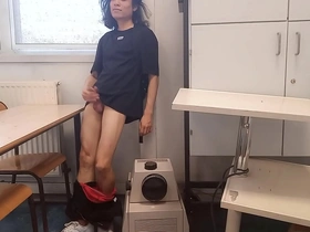 Young boys solo performance in the university classroom