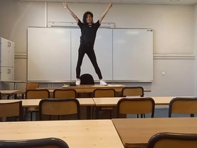 Jon Arteen, a twink student, performs a sexy dance in the classroom and gives his teacher a striptease on the teacher’s desk.