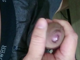 Young Taiwanese boy with foreskin masturbation