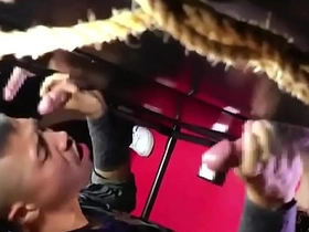 Japanese gay gloryhole fun with cum and bukkake
