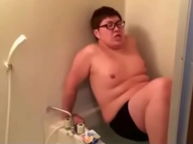 A decadent Japanese gay boy in action