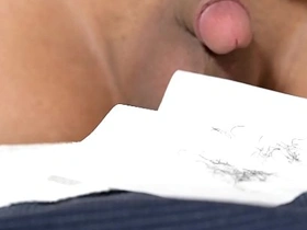 Solo boy’s sensual wet shave and piss fetish webcam show