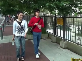 Asian boy gets covered in cum during hardcore session