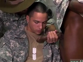 Gay military man experiences explosive orgasm while running naked