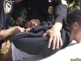 Gay cops in uniform stop a suspect and have sex with him