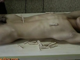 Gay BDSM: Slim Asian slave submits to painful bondage