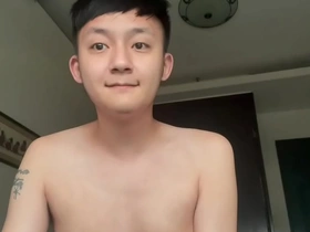 Gay amateur enjoys skinny Asian's masturbation and cumshot